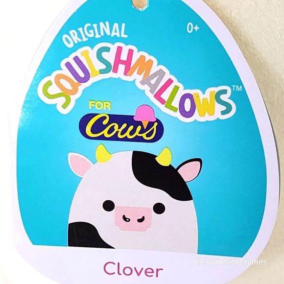 CLOVER 🐂 2021 O.G. Black & White Bull Cow Original Squishmallow for Cows NWT - Picture 3 of 9